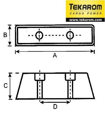 Tampon 210x50x55x125mm cu 2 gauri