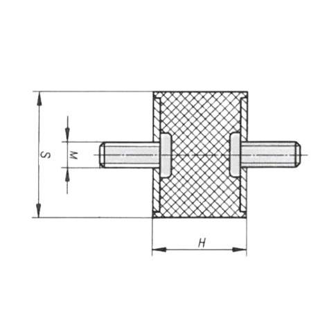 Tampon cilindric cauciuc 6/20X20MM