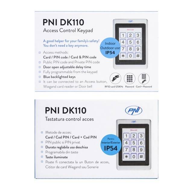 Tastatura control acces PNI DK110, stand alone, exterior si interior, IP54