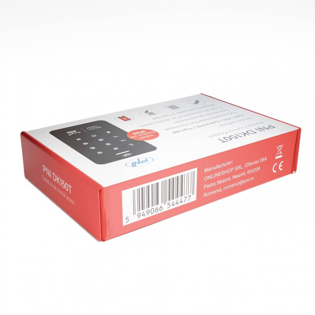 Tastatura control acces PNI DK150T cu Wi-Fi, deblocare cu PIN, card RFID si din aplicatia Tuya Smart, IP65, negru