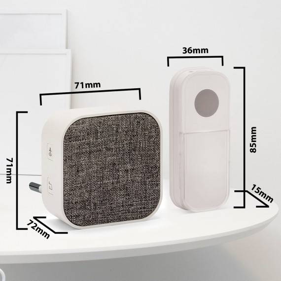 TAYLOR AC: Sonerie wireless cu priza, 150m, 36 melodii. Alb