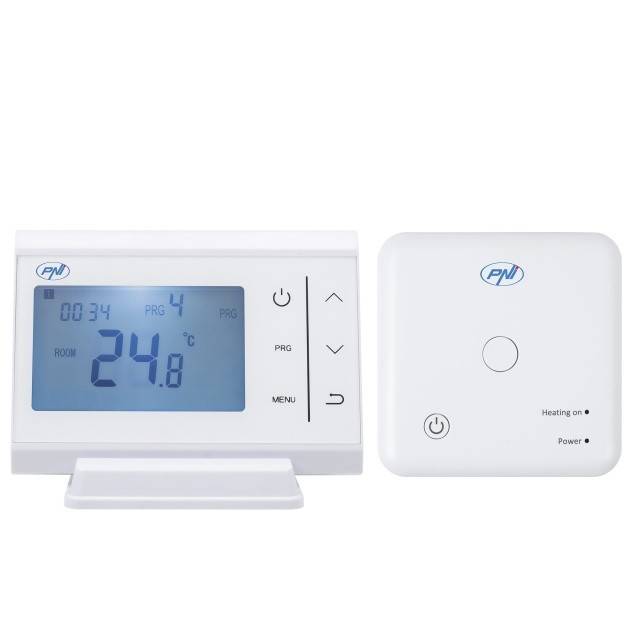 Termostat fara fir PNI CT60 pentru centrale termice, afisaj iluminat, programe zilnice