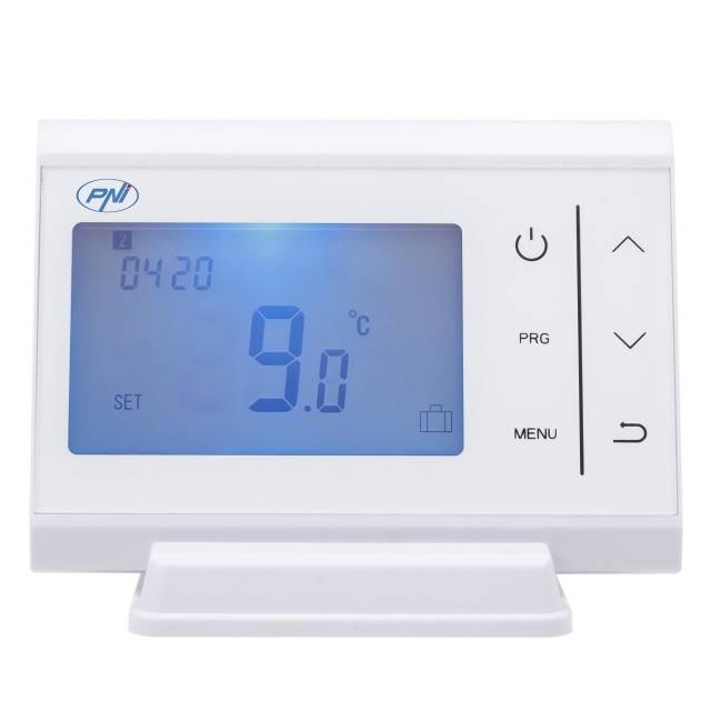 Termostat fara fir PNI CT60 pentru centrale termice, afisaj iluminat, programe zilnice