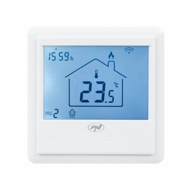 Termostat inteligent incastrabil PNI CT25PW WiFi, control prin internet, incalzire cu apa in pardoseala, actuatoare, pompe, centrala, aplicatie mobil