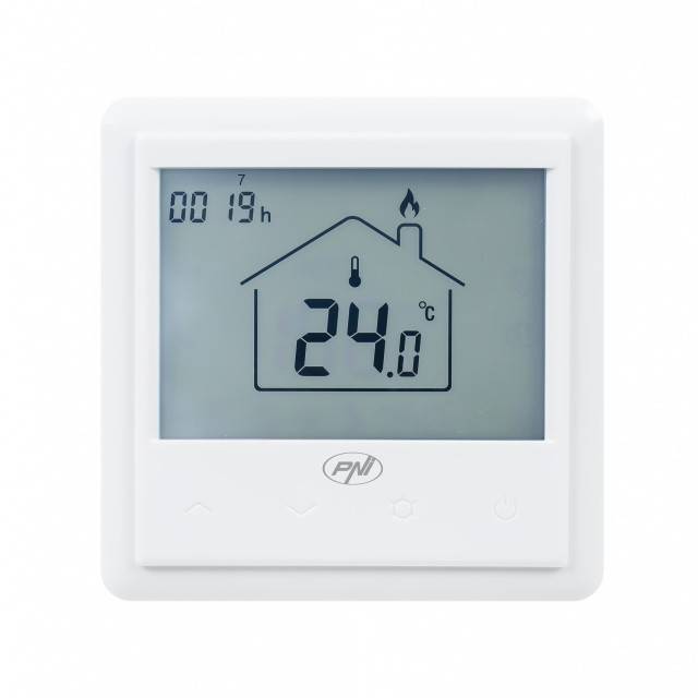 Termostat inteligent incastrabil PNI CT25PW WiFi, control prin internet, incalzire cu apa in pardoseala, actuatoare, pompe, centrala, aplicatie mobil