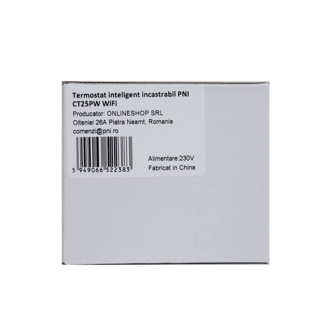 Termostat inteligent incastrabil PNI CT25PW WiFi, control prin internet, incalzire cu apa in pardoseala, actuatoare, pompe, centrala, aplicatie mobil