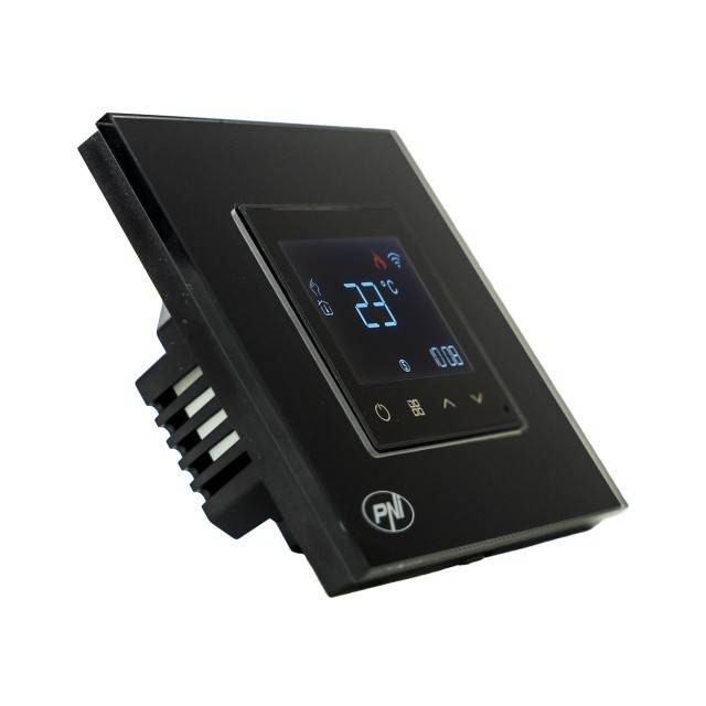 Termostat inteligent PNI CT25B WiFi pentru centrala termica pe gaz, montaj incastrat, 16A, control din aplicatia Tuya Smart, programare zilnica, mod