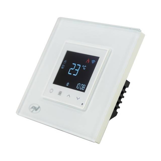 Termostat inteligent PNI CT25W WiFi pentru centrala termica pe gaz, montaj incastrat, 16A, control din aplicatia Tuya Smart, programare zilnica, mod