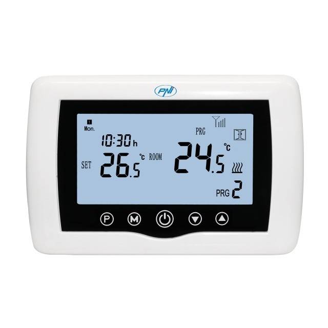 Termostat inteligent PNI CT36 fara fir, cu WiFi, control prin Internet, pentru centrale termice, APP TuyaSmart
