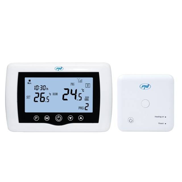 Termostat inteligent PNI CT36 fara fir, cu WiFi, control prin Internet, pentru centrale termice, APP TuyaSmart