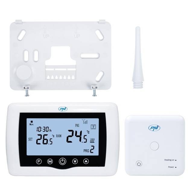 Termostat inteligent PNI CT36 fara fir, cu WiFi, control prin Internet, pentru centrale termice, APP TuyaSmart