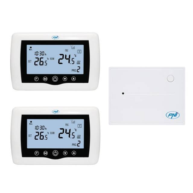 Termostat inteligent PNI CT400 fara fir, cu WiFi, controleaza 1 centrala si 2 zone diferite, parter etaj prin Internet, pentru centrale termice,