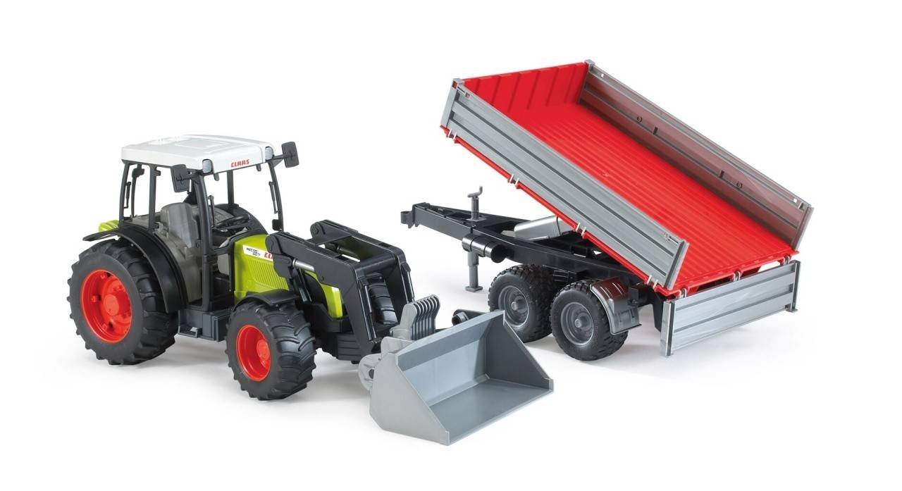 Tractor Claas Nectis 267F + încărcător frontal + remorcă - Bruder