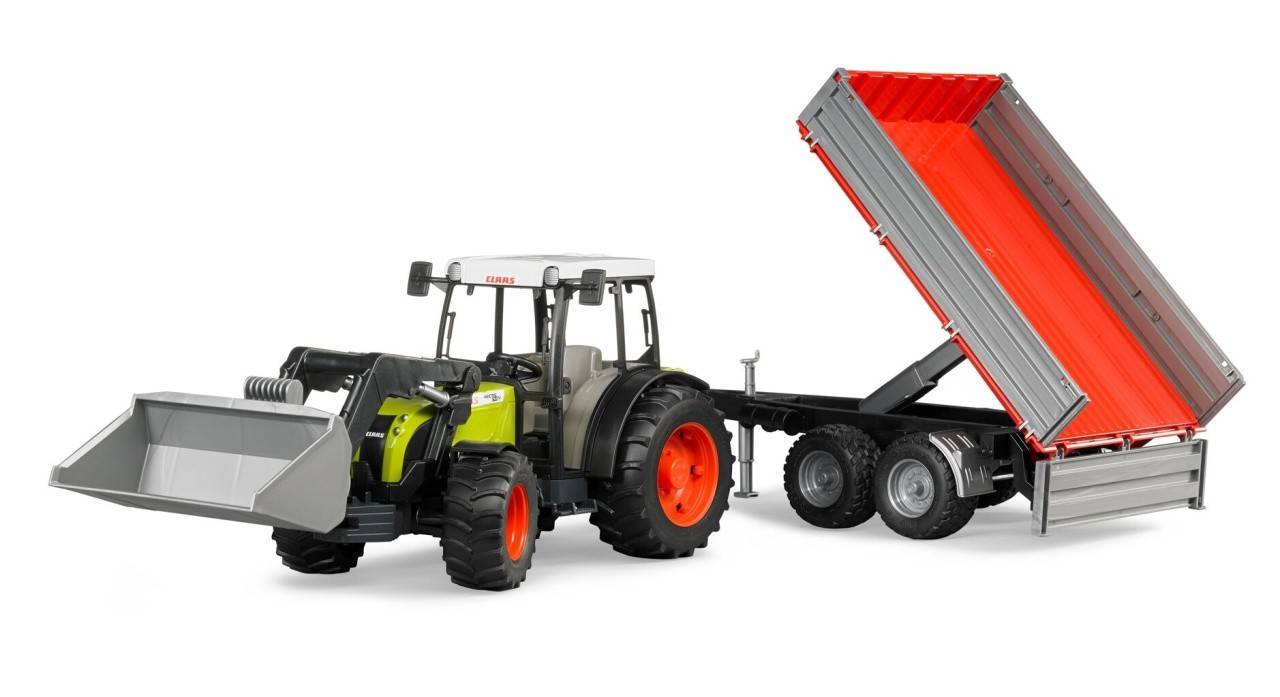 Tractor Claas Nectis 267F + încărcător frontal + remorcă - Bruder