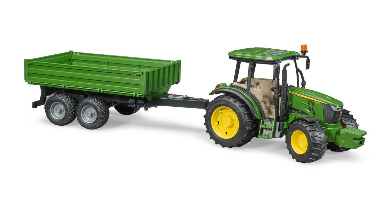 Tractor John Deere 5115M cu remorcă - Bruder