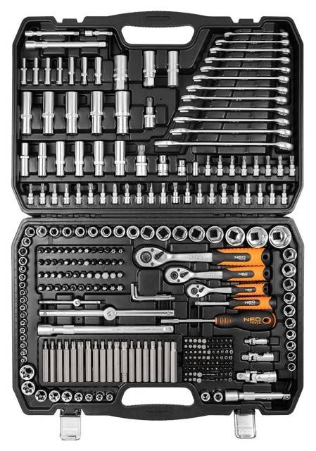 Trusa de 300 de chei 1/2, 3/8, 1/4 10-218 NEO TOOLS, 25 ani GARANTIE