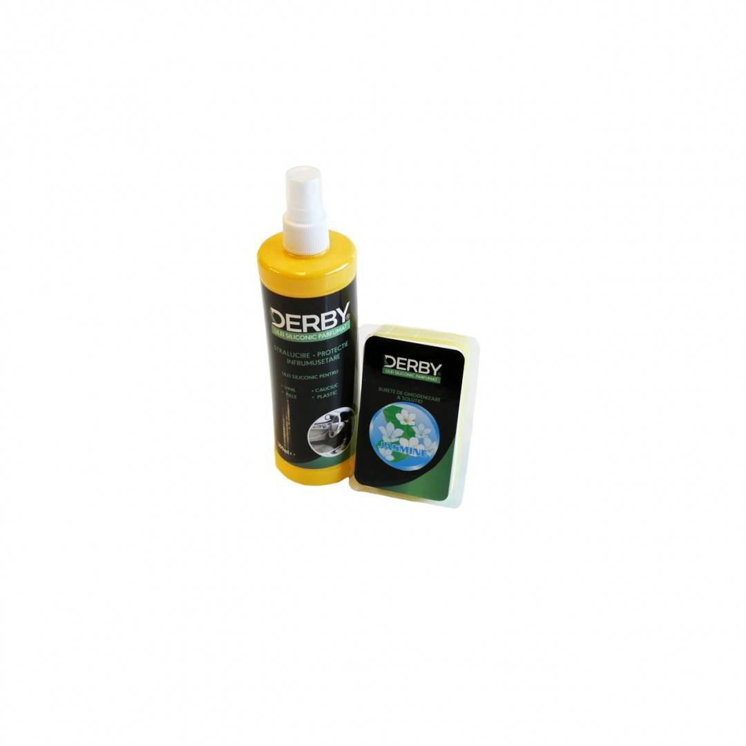 Ulei siliconic parfumat pentru bord 300 ml + burete DERBY