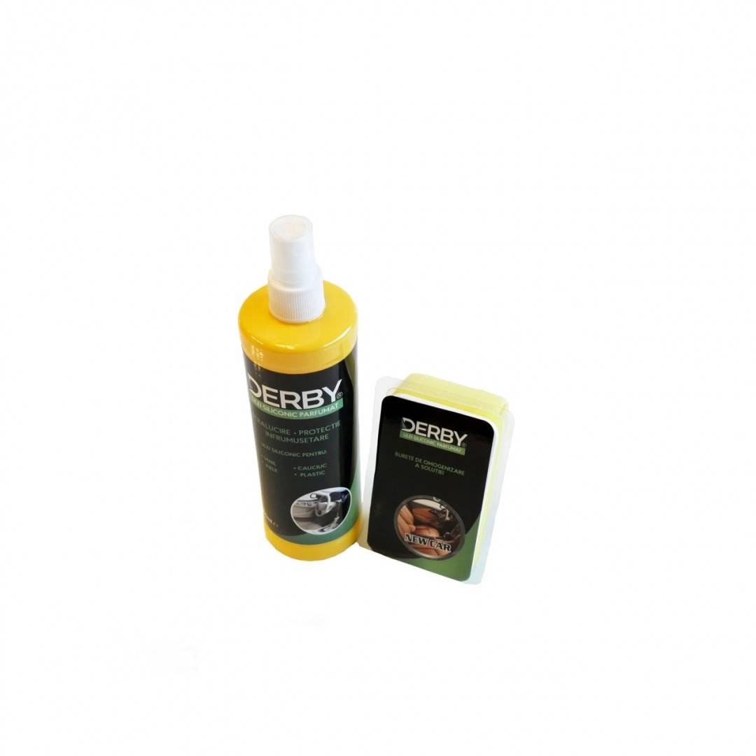 Ulei siliconic parfumat pentru bord 300 ml + burete DERBY