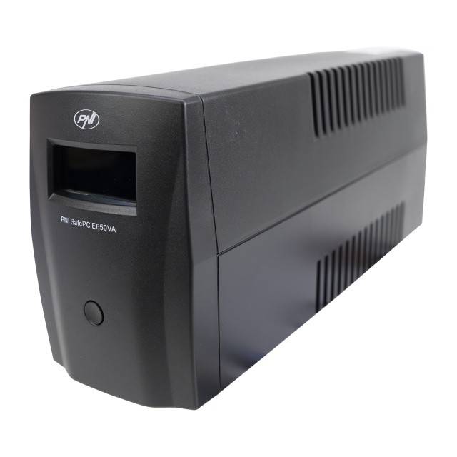 UPS PNI SafePC E650VA, putere 390W, 1.8A, iesire 2 x 230V, ecran LCD acumulator 7.2A inclus