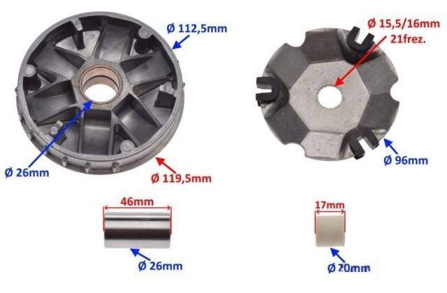 Variator scuter Piaggio 125 - 150cc