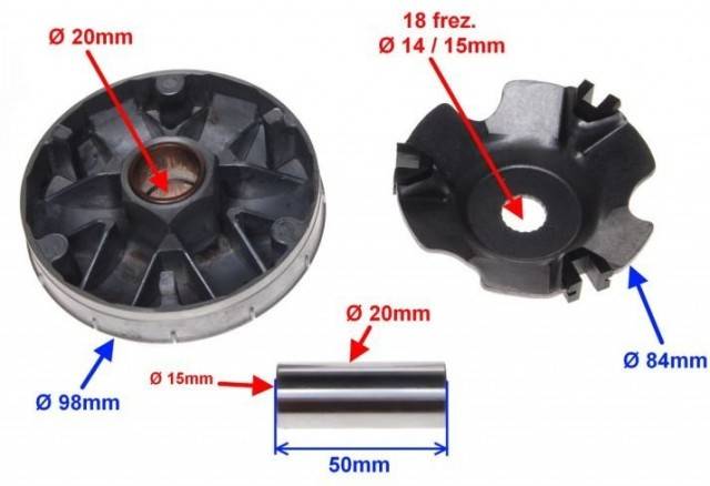 Variator scuter Piaggio 50 - 80cc