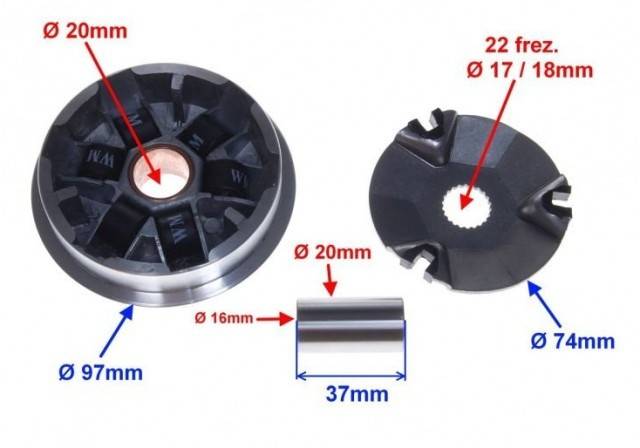 Variator scuter TGB RX 50CC