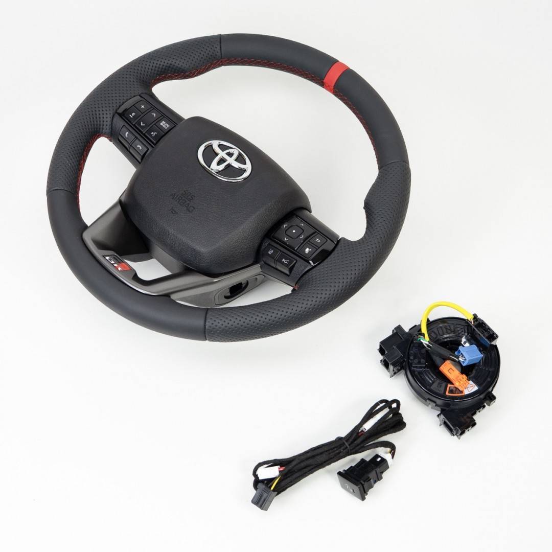 Volan din piele cu incalzire airbag si spira pentru Toyota Hilux GR
