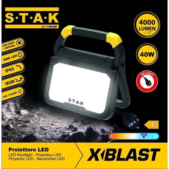 X-BLAST 40W: Proiector LED pentru iluminat de zona, 4000 lumeni, cablu 3 metri