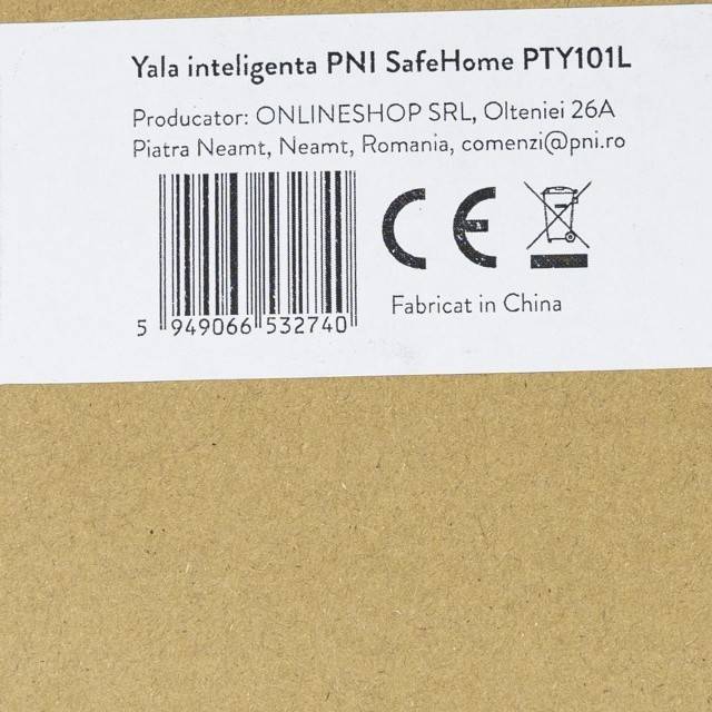 Yala inteligenta PNI SafeHome PTY101L, stanga, acces cu amprenta, cod, card, cheie, aplicatie de mobil Tuya Smart