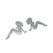 Abtibild doua fete auto argintiu relief set