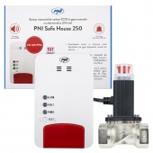Bax cu 20 buc Kit PNI Safe House Dual Gas 250 cu senzori pentru 2 tipuri de gaz monoxid de carbon (CO) si gaze naturale si electrovalva 3/4 inch