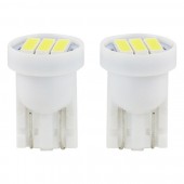 Bec de pozitie tip LED , T10 W2.1x9.5 W5W, 12V , 3 SMD 7020, culoare alb , AMIO, set 2 buc