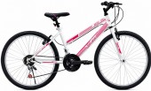 Bicicleta EROS 24 inch alb cu roz