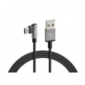 Cablu 90° Usb > Usb Type-C - 100 cm - Negru