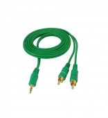 Cablu jack 3,5mm la 2RCA 1,5m verde