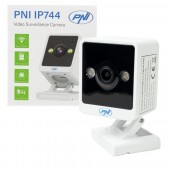 Camera supraveghere video PNI IP744 4MP cu IP, detectie miscare, audio bidirectional, slot card micro SD, unghi larg, control din aplicatie, imagine