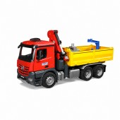 CAMION DE CONSTRUCTII CU MACARA MERCEDES BENZ AROCS SI 2 PALETI - BRUDER