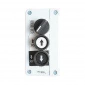 Carcasa selector 2 pozitii 1NO si butoane comanda cu revenire 1NO+1NO Breckner Germany