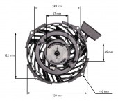 Demaror Briggs & Stratton model 09P702, series 450E, 500E, 550E, 575E