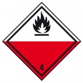 Eticheta ADR clasa 4.2 aluminiu Transport substante predispuse la ardere spontana