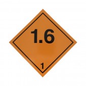 Eticheta ADR Suport Aluminiu Pericol Transport Substante si Obiecte Explozive Clasa 1.6, 300x300mm