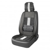 Husa scaun auto cu bile de masaj si suport lombar 131x46cm Negru