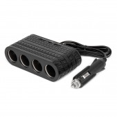 Incarcator auto cu priza tripla + USB (2x USB-A, 1x USB-C), 12/24V, 120W, cablu 80 cm
