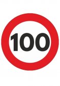 Indicator limitare viteza autocolant 100 km/ora Ø12