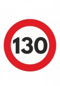 Indicator limitare viteza autocolant 130 km/ora 12cm
