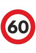 Indicator limitare viteza autocolant 60 km/ora Ø12