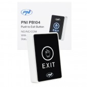 Intrerupator de acces PNI PB104, cu touch, montaj aplicat, NO/NC/COM, 12V/24V DC, LED stare, metalic, 5 fire
