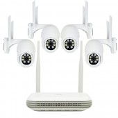 Kit supraveghere video wireless PNI House WiFi800 NVR si 4 camere PNI IP840 de exterior, 8MP, 4K, IP65