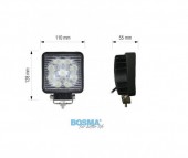 Lampa LED 60 Grade 12V/24V 1600 Lumen + avertizor masarier, Bosma