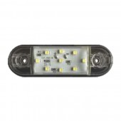 Lampa pozitie-strobo ovala alba 9 leduri 24V